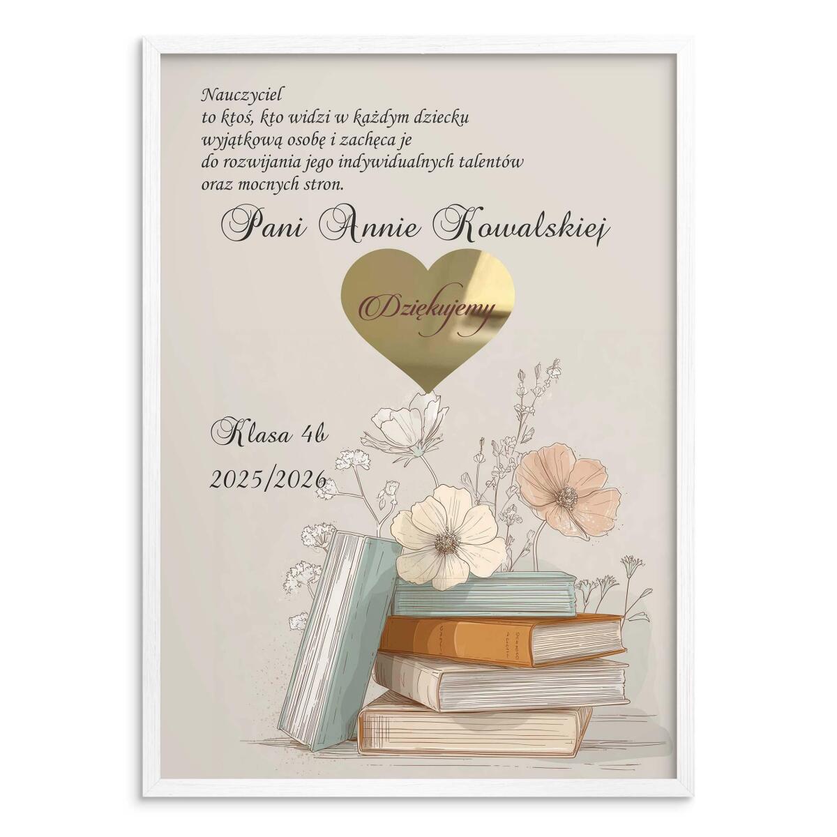 Prezent na Dzień Nauczyciela | Eleganckie podziękowanie dla wychowawcy- Plakat z dedykacją 82153 - zdjęcie 2