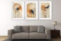 Plakaty Boho Akwarela | Zestaw Obrazów Abstrakcyjnych z Motywem Roślinnym | Beżowa Dekoracja do Salonu i Sypialni 82200 - miniaturka 2