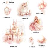 Różowe Naklejki dla dziewczynki – Księżniczka, Zamek, Jednorożec T42170 - miniaturka 4