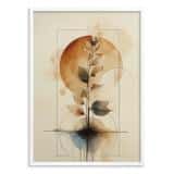 Subtelny Plakat Zen- akwarela i geometria | Minimalistyczny Obraz botaniczny w odcieniach brązu i beżu 82204 - miniaturka 5