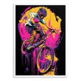 Neonowy Plakat BMX – Kolorowa Grafika Urban Style | Nowoczesna Dekoracja Ścienna do Pokoju Młodzieżowego- Graffiti 82193 - miniaturka 1
