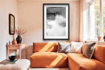 Plakat abstrakcyjny Refleksja w szarości – nowoczesna sztuka w czerni i bieli 61767 - miniaturka 2