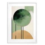 Minimalistyczny Plakat Abstrakcyjny – Zielone i Złote Kształty | Geometryczne Obrazy na ścianę w stylu boho, nordic 82307 - miniaturka 6