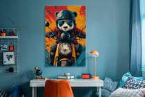 Obraz na ścianę- Panda na motocyklu | Nowoczesna dekoracja street art do salonu i pokoju nastolatka O94210 - miniaturka 4