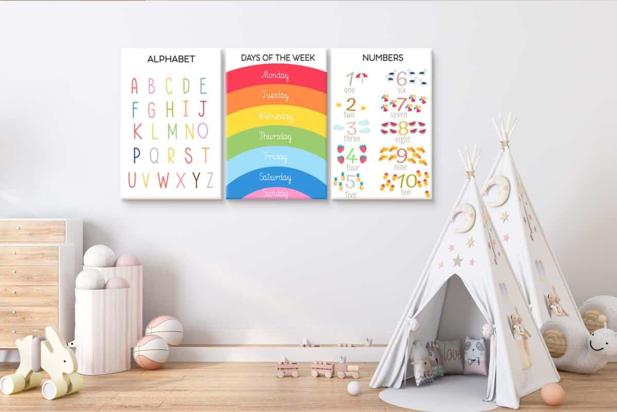 Kolorowe Obrazki na ścianę do Pokoju dziecka- Nauka języka angielskiego dla przedszkolaka 82161 - zdjęcie 3