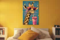 Nowoczesny obraz na płótnie – Śmieszna żyrafa w okularach | Dekoracja do pokoju nastolatki O94124 - miniaturka 4