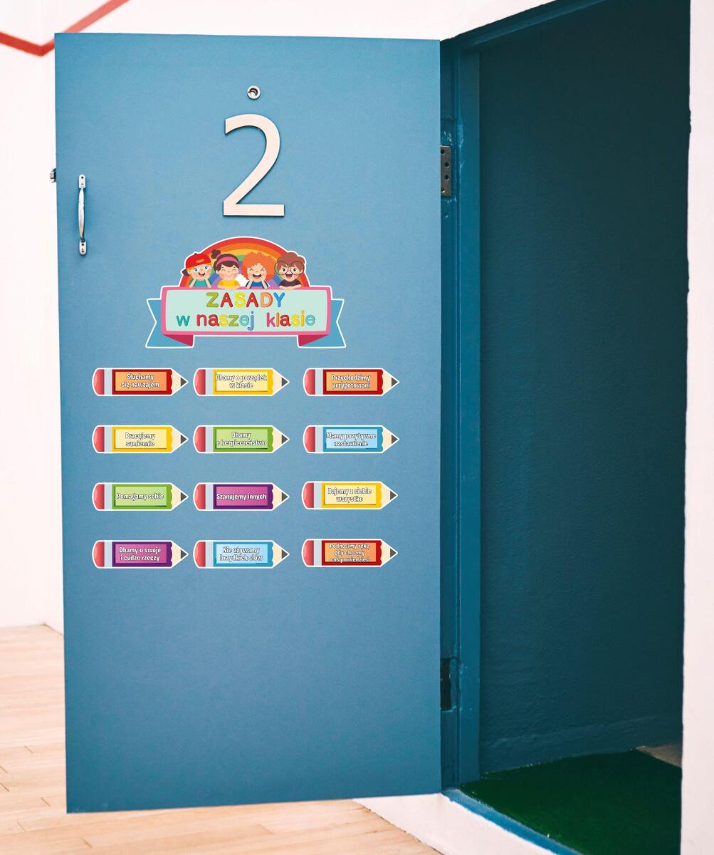 Naklejki na gazetkę szkolną, drzwi- Zasady w Naszej Klasie | Dekoracje do szkoły, klasy 66777 - zdjęcie 2