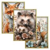 Dekoracja do pokoju dziecka, przedszkola, żłobka | Bajkowe Plakaty dla dzieci- Liski, Jeże, Wiewiórki 82143 - miniaturka 1