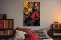 Nowoczesny Obraz na płótnie- Lis motocyklista | Grafika na ścianę w stylu Ubran Art dla nastolatka O94200 - miniaturka 3