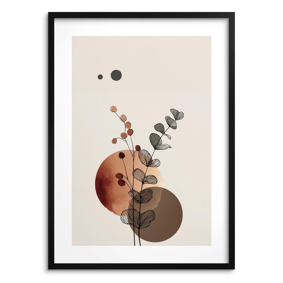 Plakat Line Art- Delikatne liście | Botaniczna abstrakcja w beżu | Minimalistyczny Obraz do salonu w stylu boho 82203 - zdjęcie 2