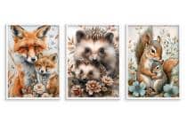 Dekoracja do pokoju dziecka, przedszkola, żłobka | Bajkowe Plakaty dla dzieci- Liski, Jeże, Wiewiórki 82143 - miniaturka 5