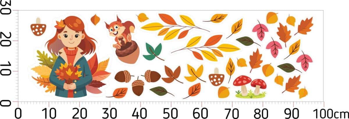 Dziecięce Naklejki na okno, szybę- Jesień | Kolorowe liście- dekoracja jesienna do przedszkola, klasy, żłobka 68024 - zdjęcie 4