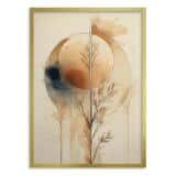 Plakat do Salonu Boho i Minimalizm | Abstrakcyjny Wzór Akwarela | Beżowy Obraz na ścianę 82201 - miniaturka 1