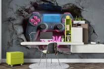 Fototapeta 3D dla nastolatków- Kontroler Pad do konsoli | Pokój gamingowy, dekoracje dla chłopca 82169 - miniaturka 2