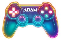 Kolorowa Lampka dla gracza z imieniem - Kontroler do gier | Lampka Nocna do pokoju dziecka | Gadżet, Prezent dla Gamera 82266 - miniaturka 1