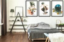 Młodzieżowe Plakaty Street Style- skateboarding | Akwarelowy Tryptyk na ścianę z motywem deskorolki 82198 - miniaturka 4