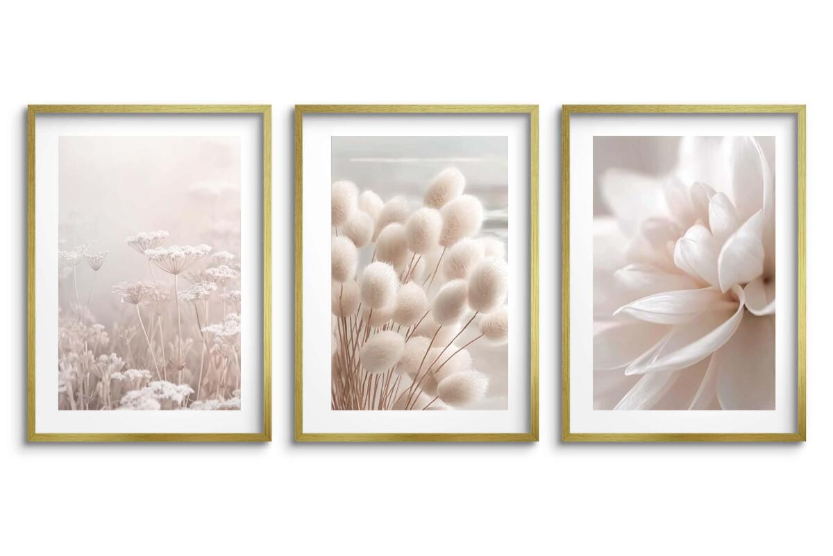 Plakaty Kwiaty Boho | Jasna, Kremowa Dekoracja ścienna do wnętrz w stylu scandi 82217 - zdjęcie 7