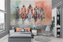 Fototapeta Fantasy z Rycerzami w kolorowej mgle | Oryginalna Tapeta na ścianę dla fana RPG, nastolatka 82313 - miniaturka 3