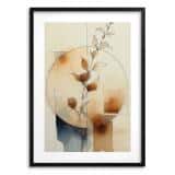 Minimalistyczny plakat boho- harmonia natury | Akwarelowa kompozycja w odcieniach beżu i brązu 82202 - miniaturka 6