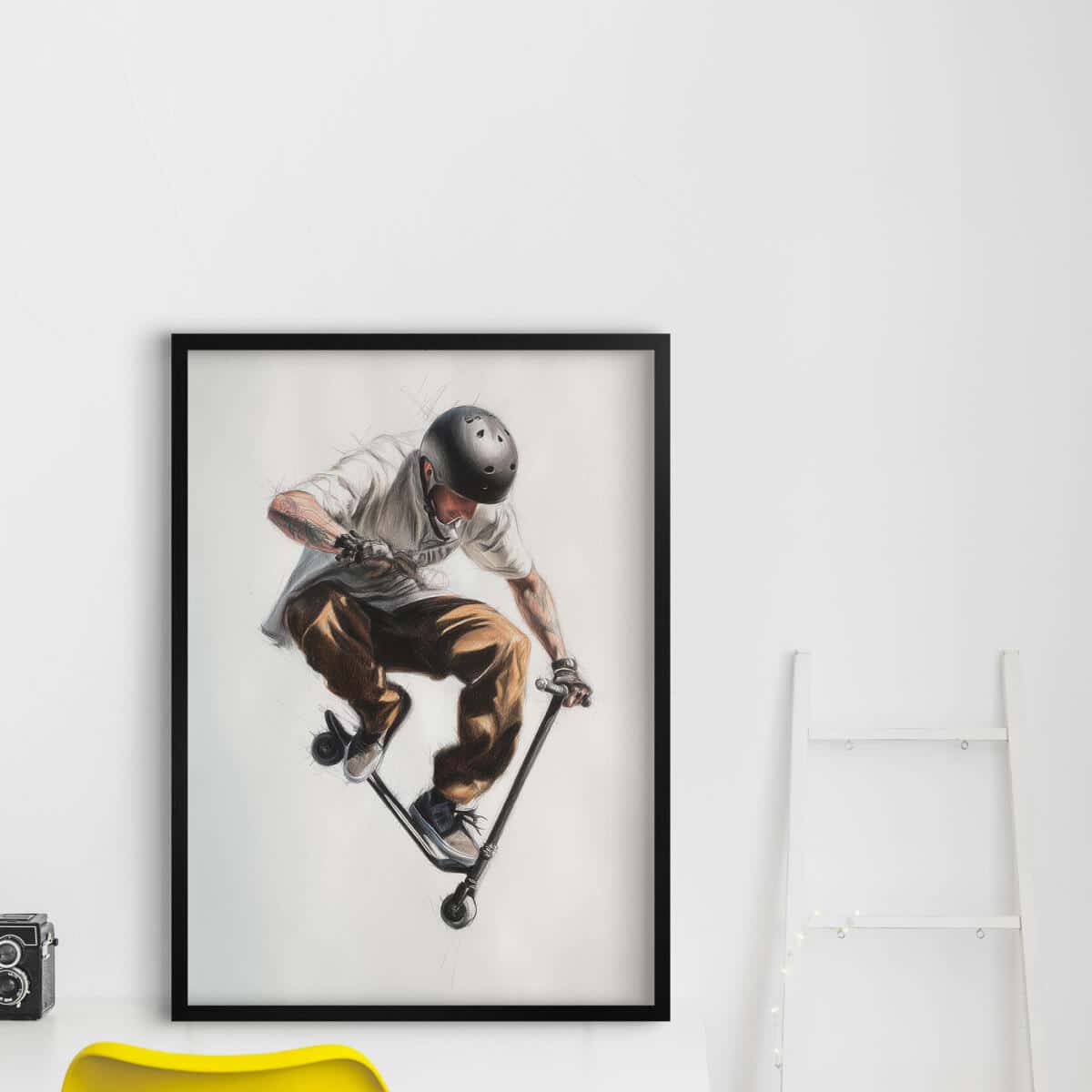 Plakat urban style – Skater na hulajnodze | Nowoczesna dekoracja do pokoju młodzieżowego 82195 - zdjęcie 4