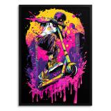 Kolorowy plakat graffiti – hulajnoga i i neonowe barwy | Dekoracja Street Art do pokoju chłopca, nastolatka 82192 - miniaturka 6