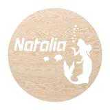 Lampka Nocna dla dzieci z imieniem  | Okrągła Lampka LED na ścianę dla dziewczynki- Syrenka 82268 - miniaturka 1