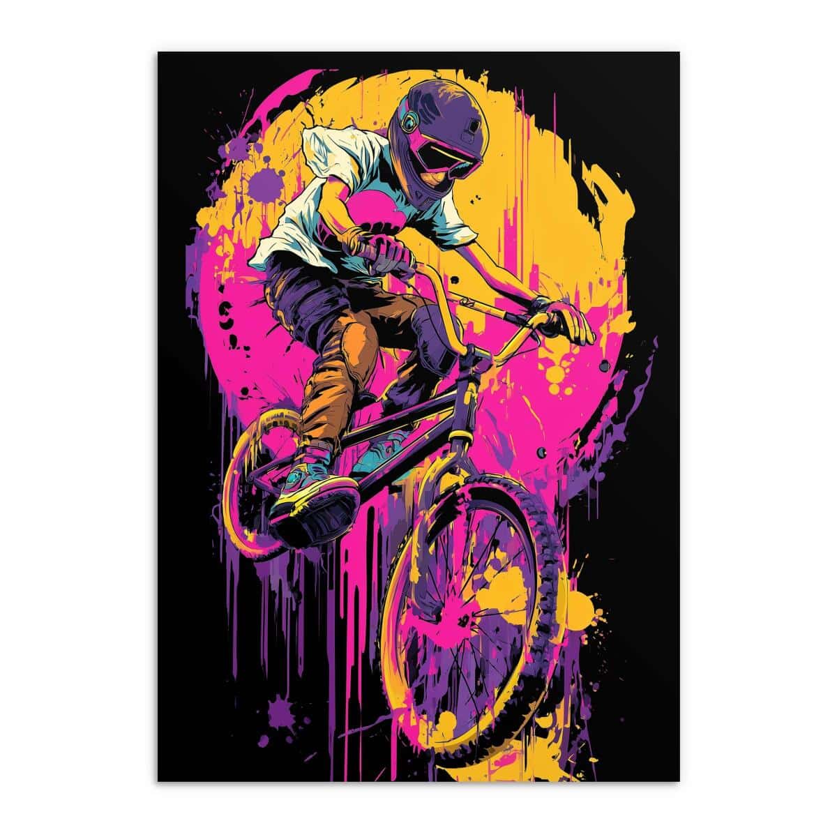 Neonowy Plakat BMX – Kolorowa Grafika Urban Style | Nowoczesna Dekoracja Ścienna do Pokoju Młodzieżowego- Graffiti 82193 - zdjęcie 7