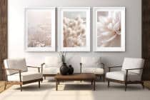 Plakaty Kwiaty Boho | Jasna, Kremowa Dekoracja ścienna do wnętrz w stylu scandi 82217 - miniaturka 3