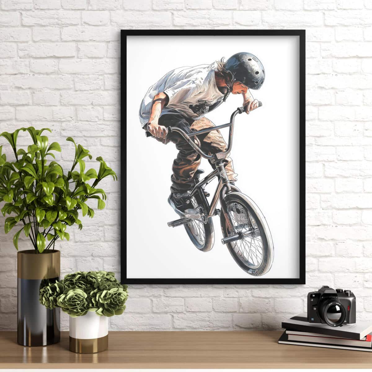 Nowoczesny Plakat Sportowy – Rower BMX w Akcji | Dekoracja do Pokoju chłopca, nastolatka 82196 - zdjęcie 2