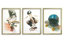 Młodzieżowe Plakaty Street Style- skateboarding | Akwarelowy Tryptyk na ścianę z motywem deskorolki 82198 - miniaturka 5