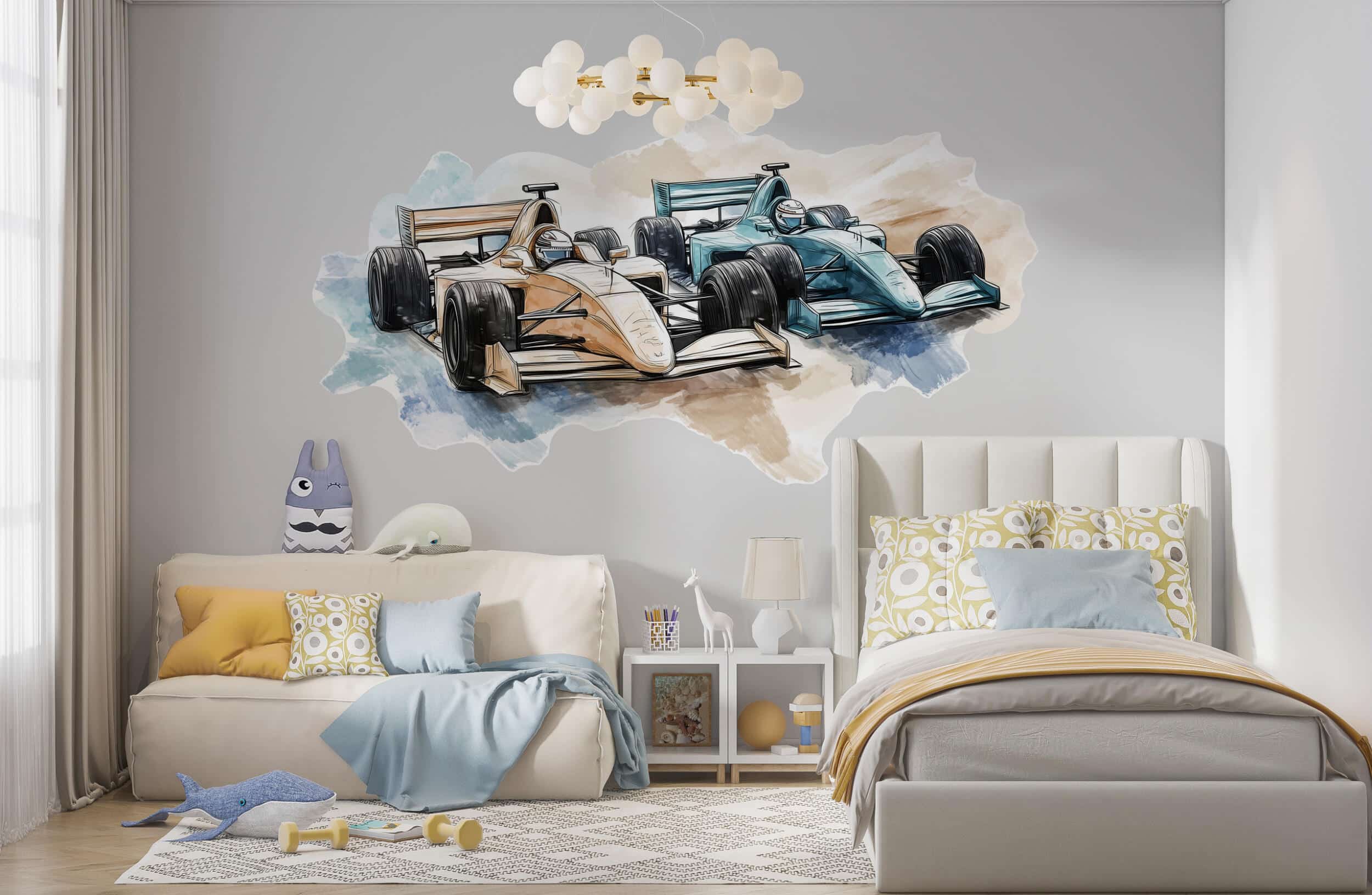 Jeden bolid na ścianie i pokój nabiera tempa – dekoracje w stylu F1