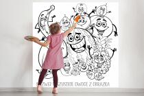 Edukacyjna Kolorowanka XXL na ścianę, podłogę- Owoce | Duże Kolorowanki dla dzieci 82180 - miniaturka 3