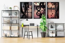 Plakaty Urban Style- Rowery BMX | Klimatyczny Zachód Słońca i Palmy | Dekoracja do pokoju nastolatka 82188 - miniaturka 4