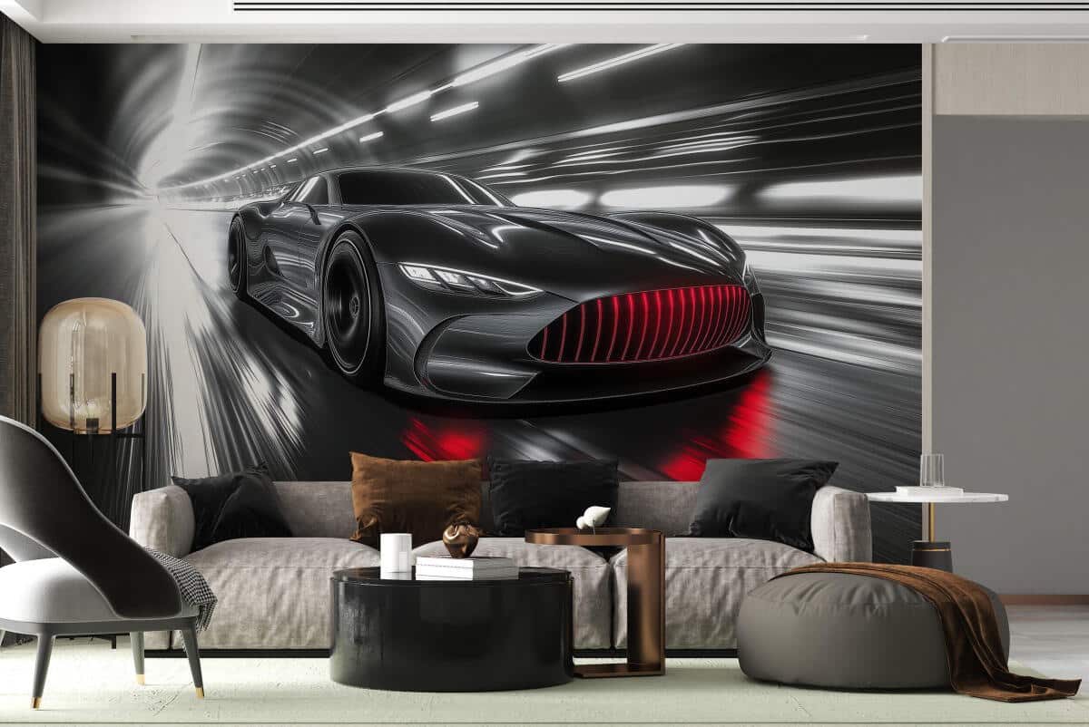 Nowoczesna Fototapeta 3D- Sportowy Samochód | Tapety na ścianę dla fana motoryzacji 94224 - zdjęcie 4