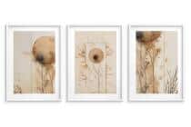 Beżowe Plakaty do salonu, sypialni w stylu skandynawskim | Minimalistyczne Obrazy na ścianę- akwarelowe kształty 82199 - miniaturka 7