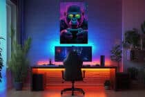 Młodzieżowy Obraz na ścianę- Goryl Gamer | Dekoracja do pokoju gracza, chłopca, nastolatka O94126 - miniaturka 3