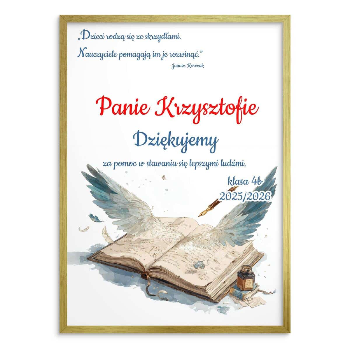 Pamiątkowy Plakat z dedykacją dla Nauczyciela, wychowawcy | Prezent na Dzień Nauczyciela od uczniów 82156 - zdjęcie 4