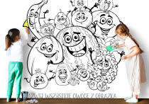 Edukacyjna Kolorowanka XXL na ścianę, podłogę- Owoce | Duże Kolorowanki dla dzieci 82180 - miniaturka 2