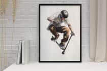 Plakat urban style – Skater na hulajnodze | Nowoczesna dekoracja do pokoju młodzieżowego 82195 - miniaturka 2
