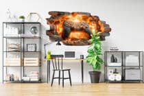 Efektowna Naklejka 3D– Pad do gier w ceglanej ścianie | Motyw gamingowy do pokoju nastolatka T82174 - miniaturka 1