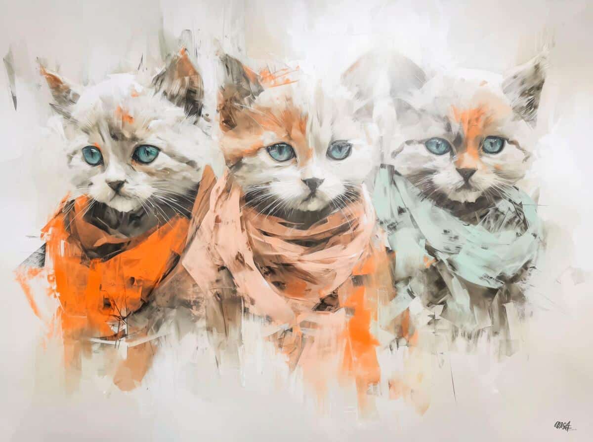 Urocza Fototapeta do pokoju dziecięcego- Akwarelowe Kotki 82227 - zdjęcie 4