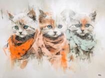 Urocza Fototapeta do pokoju dziecięcego- Akwarelowe Kotki 82227 - miniaturka 4