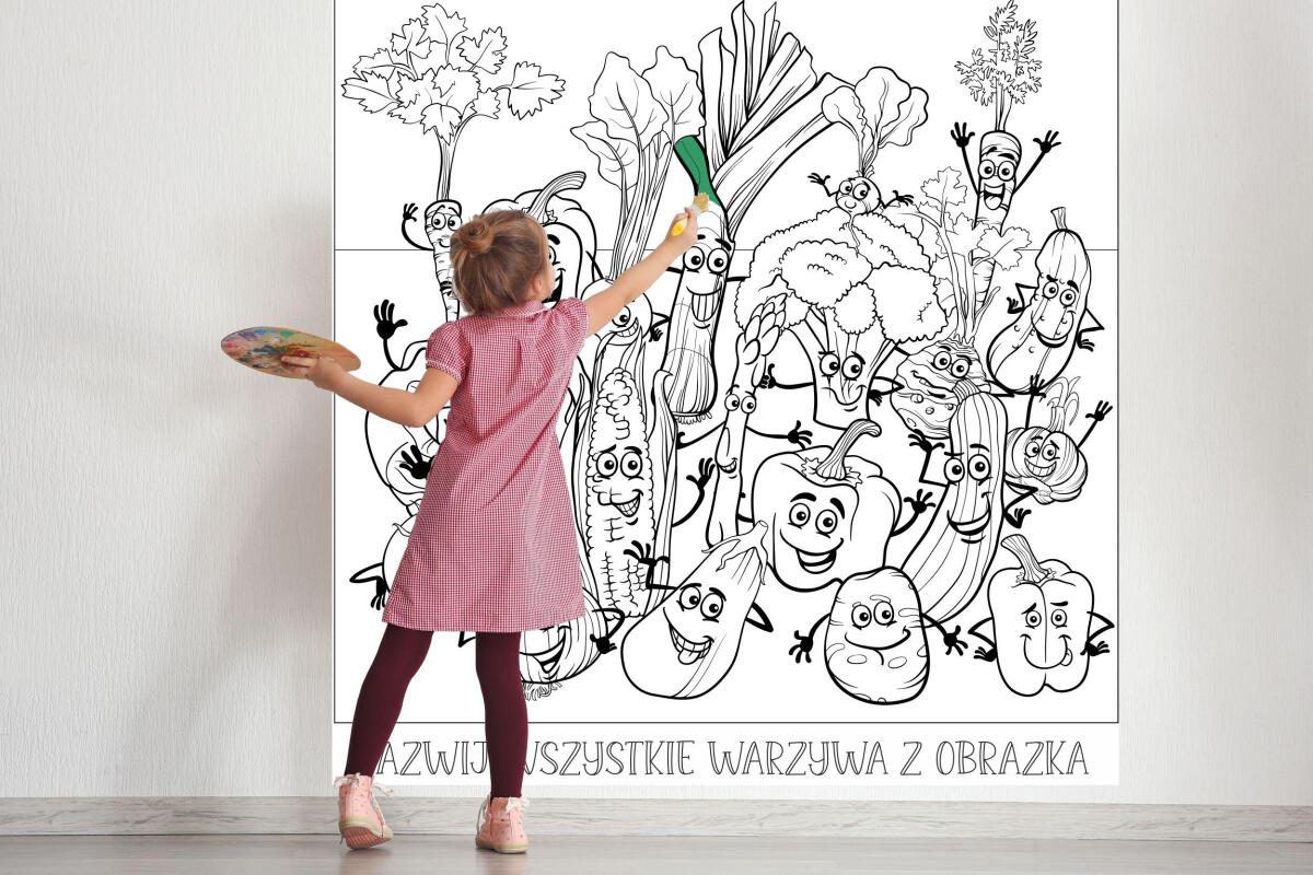 Duża Kolorowanka dla dzieci- Warzywa | Wesołe obrazki do kolorowania dla przedszkolaka 82181 - zdjęcie 3
