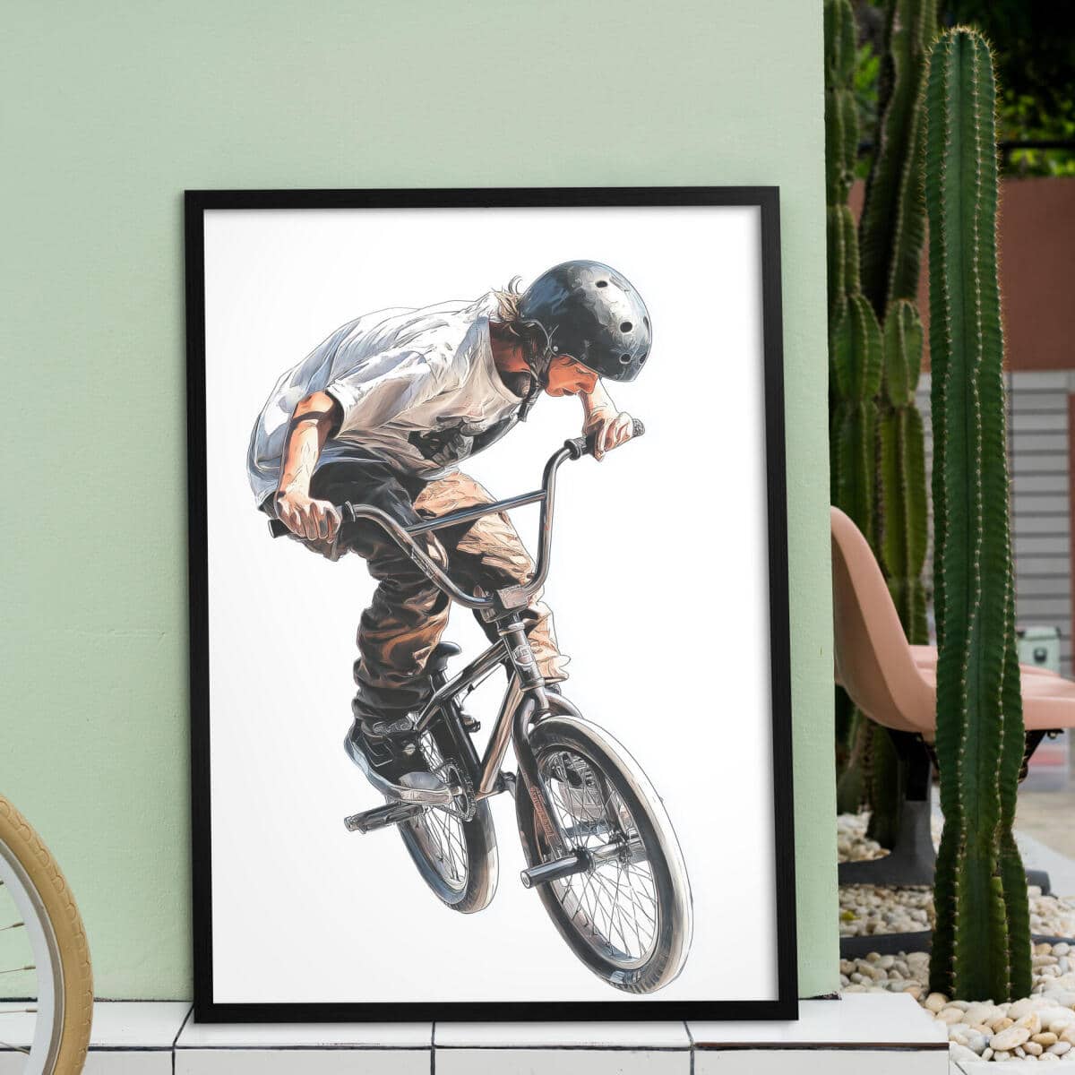 Nowoczesny Plakat Sportowy – Rower BMX w Akcji | Dekoracja do Pokoju chłopca, nastolatka 82196 - zdjęcie 4