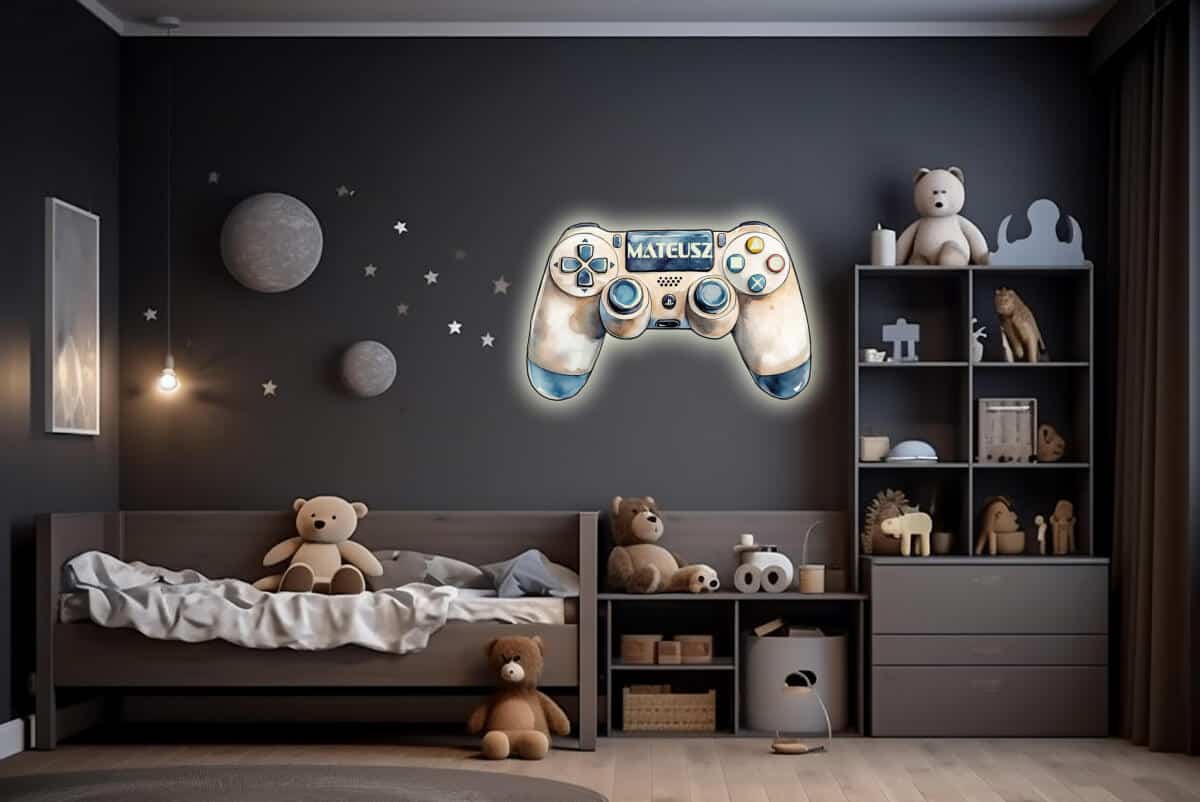 Lampka LED z imieniem dziecka- Kontroler, Pad do konsoli | Lampka Nocna do pokoju chłopca, nastolatka 82265 - zdjęcie 4
