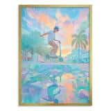 Młodzieżowy Plakat Urban Art– hulajnoga, miasto i pastelowe barwy | Kolorowa dekoracja do pokoju chłopca 82191 - miniaturka 4