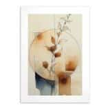 Minimalistyczny plakat boho- harmonia natury | Akwarelowa kompozycja w odcieniach beżu i brązu 82202 - miniaturka 4
