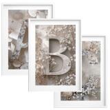 Plakaty z kwiatami dla dzieci- Litery A B C | Pastelowe Obrazki na ścianę do pokoju dziewczynki w stylu boho, skandynawskim 82291 - miniaturka 1