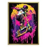 Kolorowy plakat graffiti – hulajnoga i i neonowe barwy | Dekoracja Street Art do pokoju chłopca, nastolatka 82192 - miniaturka 4