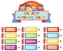 Naklejki na gazetkę szkolną, drzwi- Zasady w Naszej Klasie | Dekoracje do szkoły, klasy 66777 - miniaturka 5